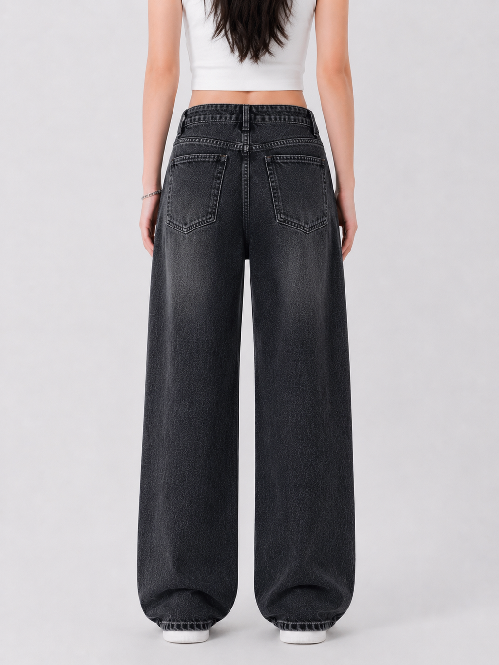 Women oversized wide leg denim