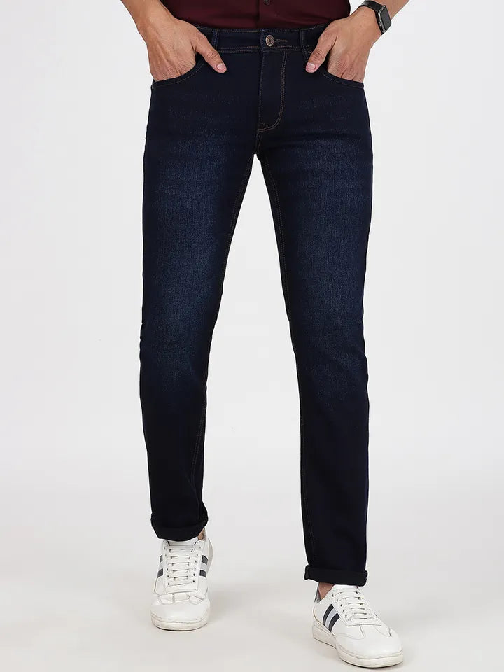 Men Slim Fit Light Fade Cotton Jeans