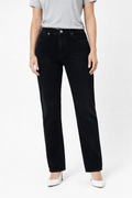 Women relaxed drip faded jeans