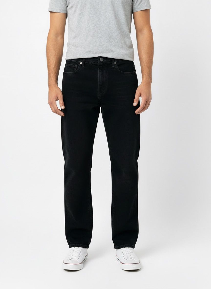 Men Relaxed Drip Faded Jeans