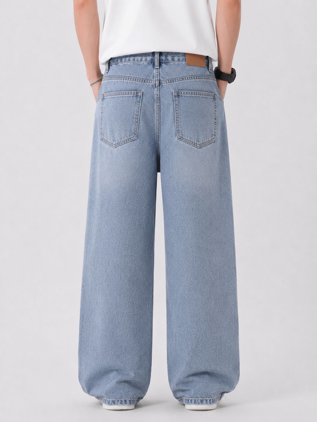 Oversized wide-leg denim
