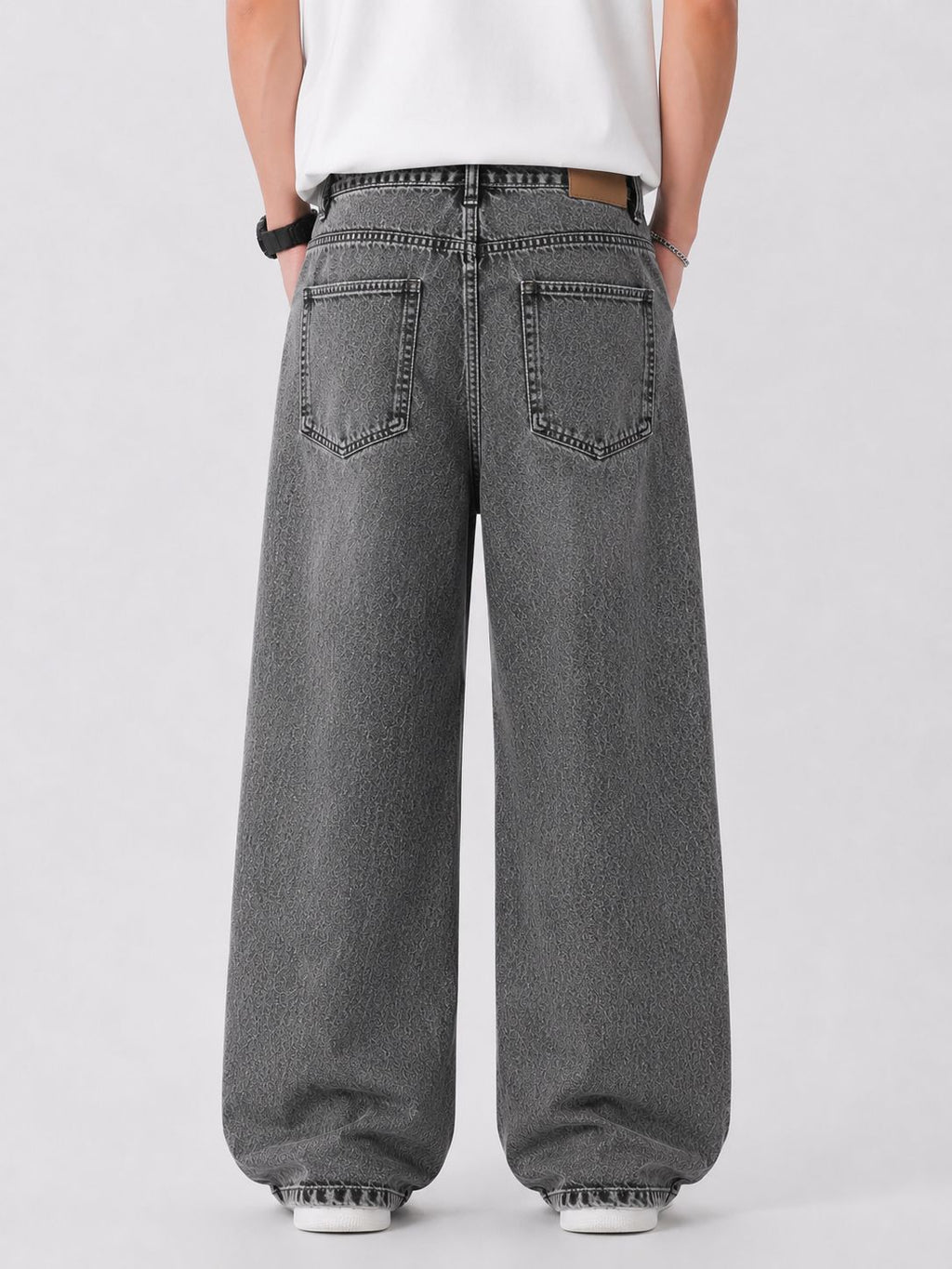 Oversized wide-leg denim