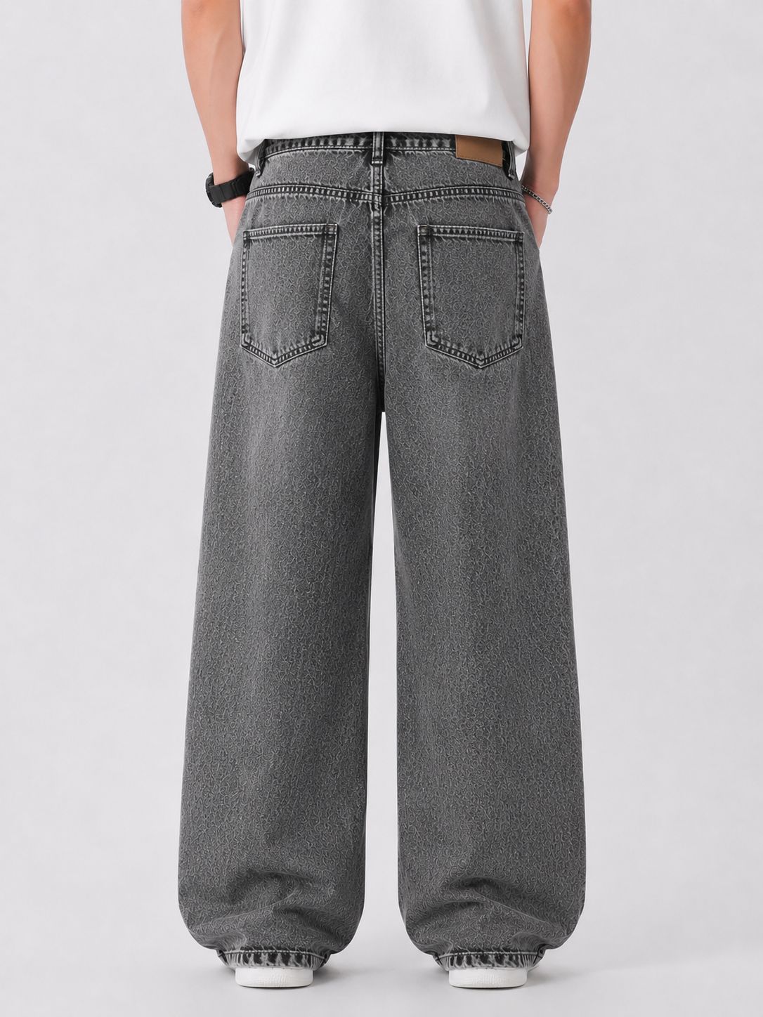 Oversized wide-leg denim