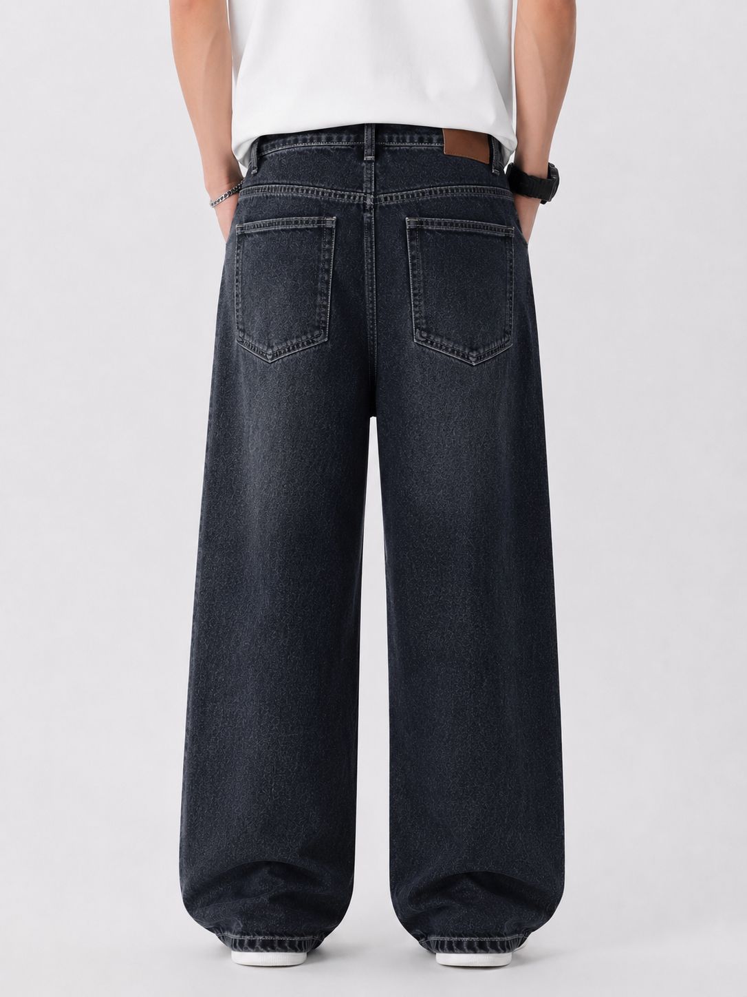 Oversized wide-leg denim