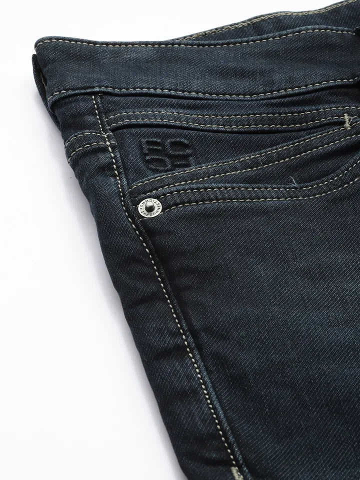 Men Relaxed Drip Faded Jeans