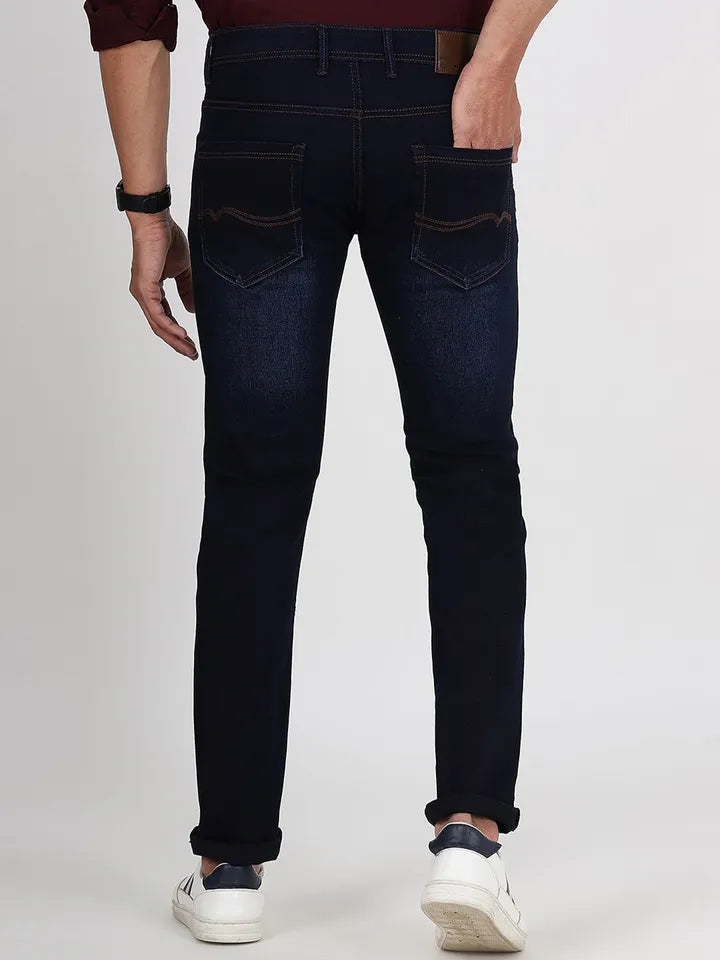 Men Slim Fit Light Fade Cotton Jeans